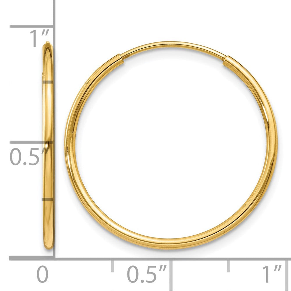 14K Gelbgold 1.00mm Endlos Creole Ohrring