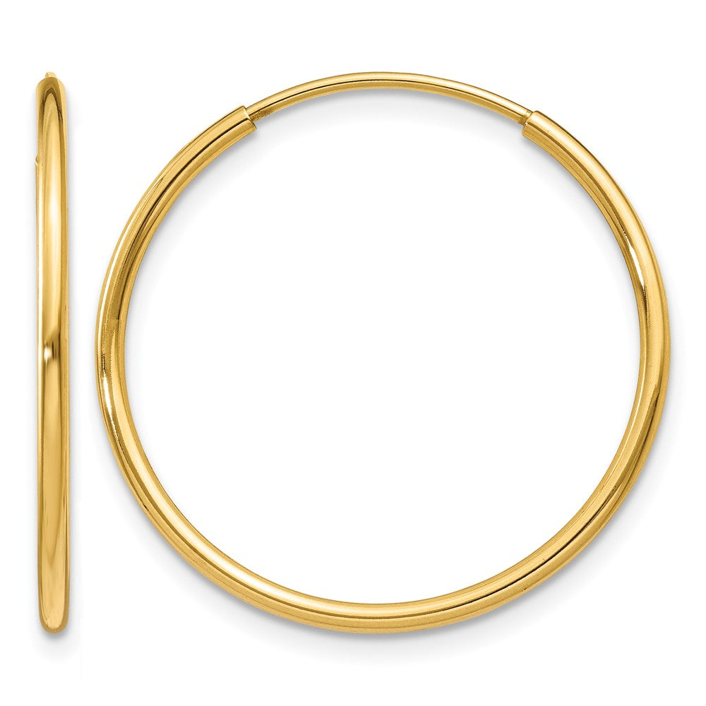 14K Gelbgold 1.00mm Endlos Creole Ohrring