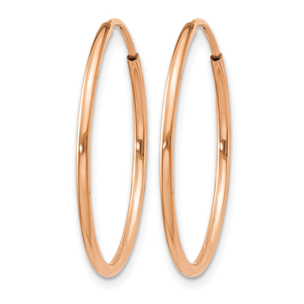 14K Roségold 1.00mm Poliert Endlos Creolen