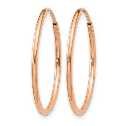 14K Roségold 1.00mm Poliert Endlos Creolen