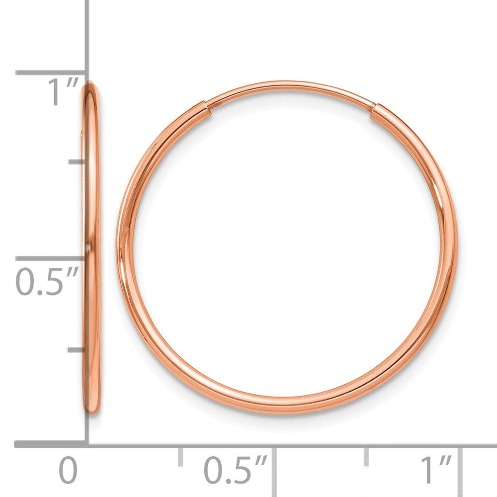 14K Roségold 1.00mm Poliert Endlos Creolen