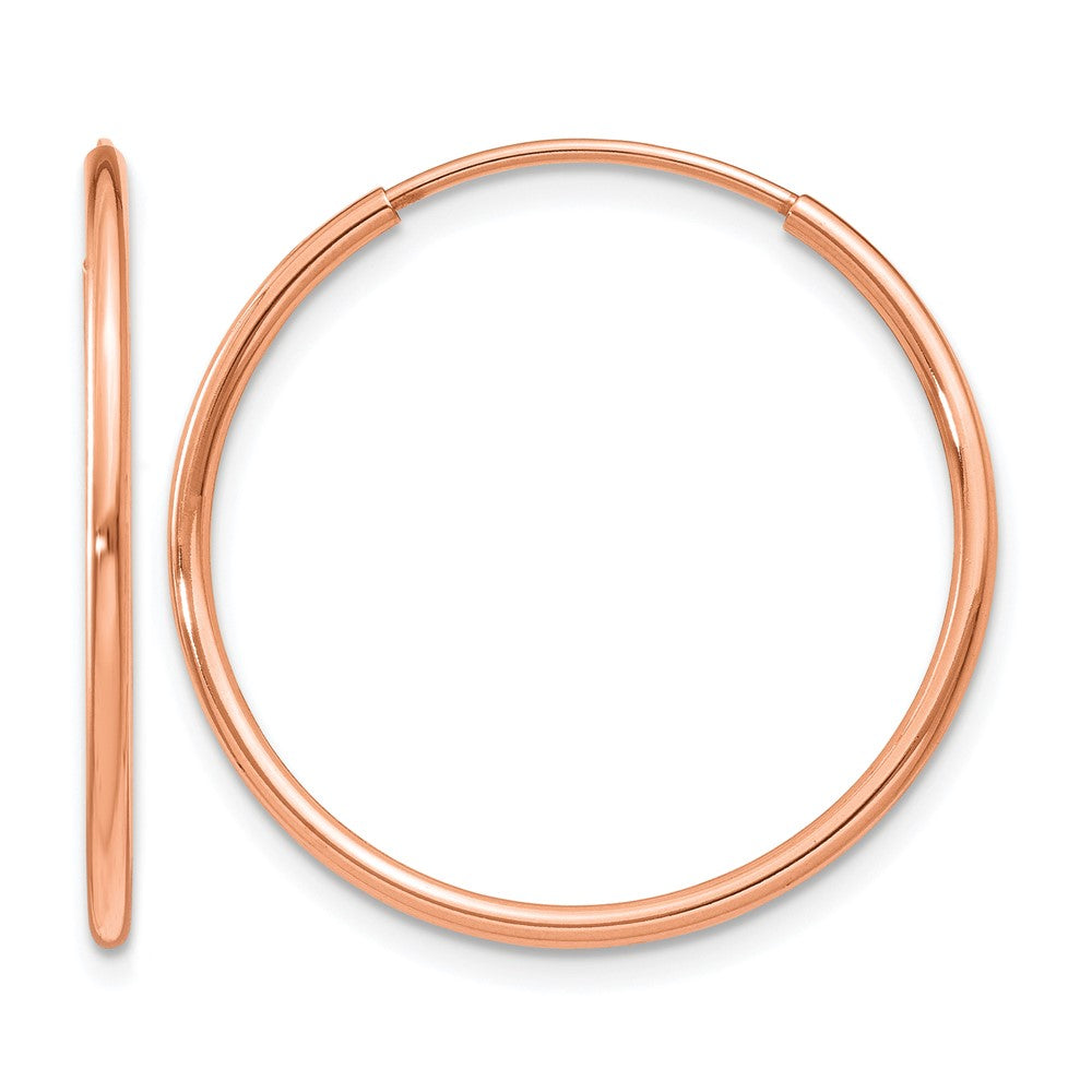 14K Roségold 1.00mm Poliert Endlos Creolen