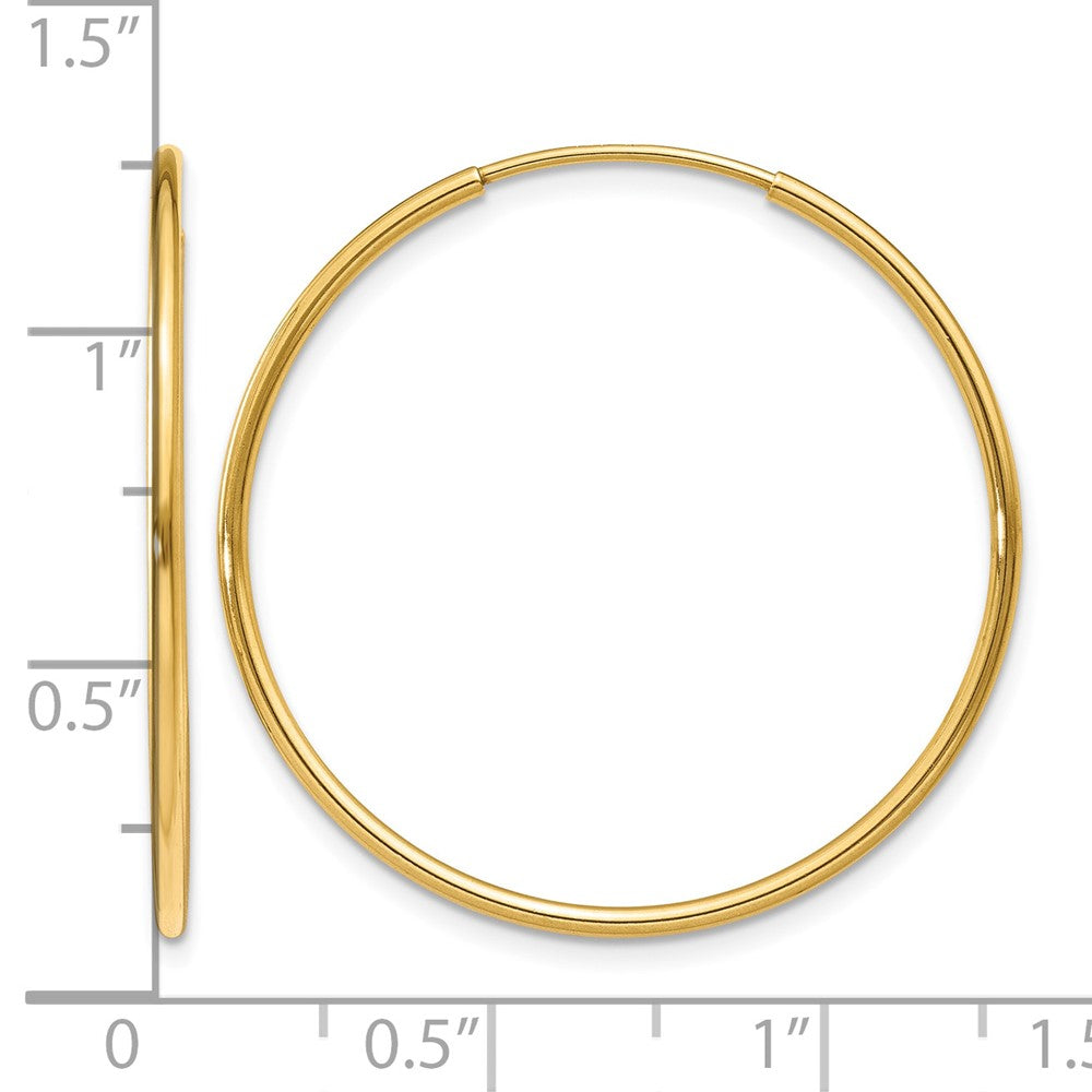 14K Gelbgold 1.00mm Endlos Creole Ohrring