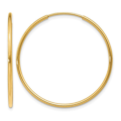 14K Gelbgold 1.00mm Endlos Creole Ohrring