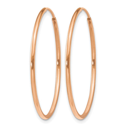 14K Roségold 1.0mm Poliert Endlos Creolen