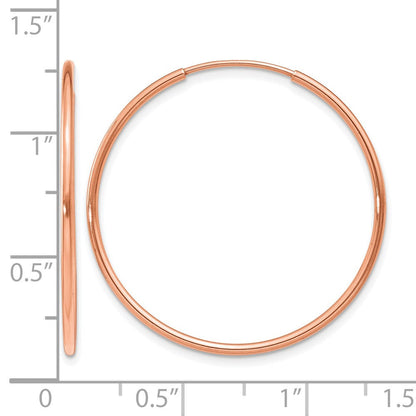 14K Roségold 1.0mm Poliert Endlos Creolen