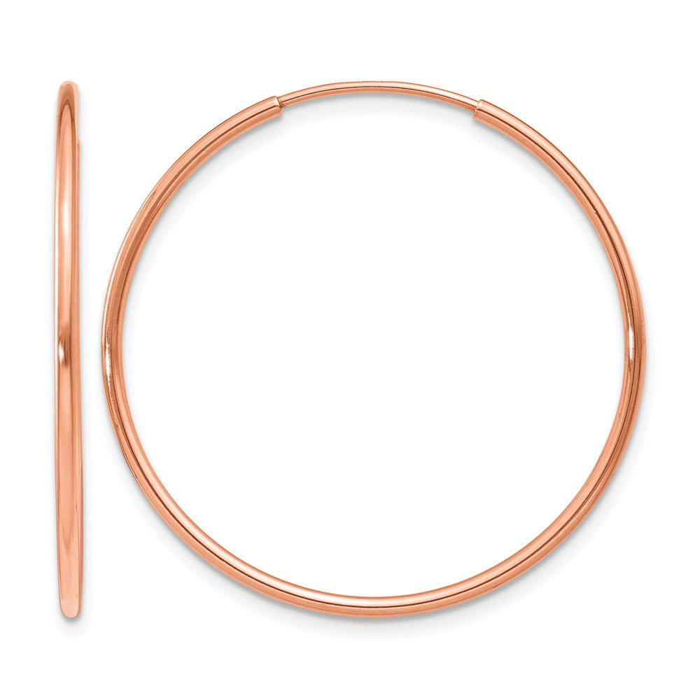 14K Roségold 1.0mm Poliert Endlos Creolen
