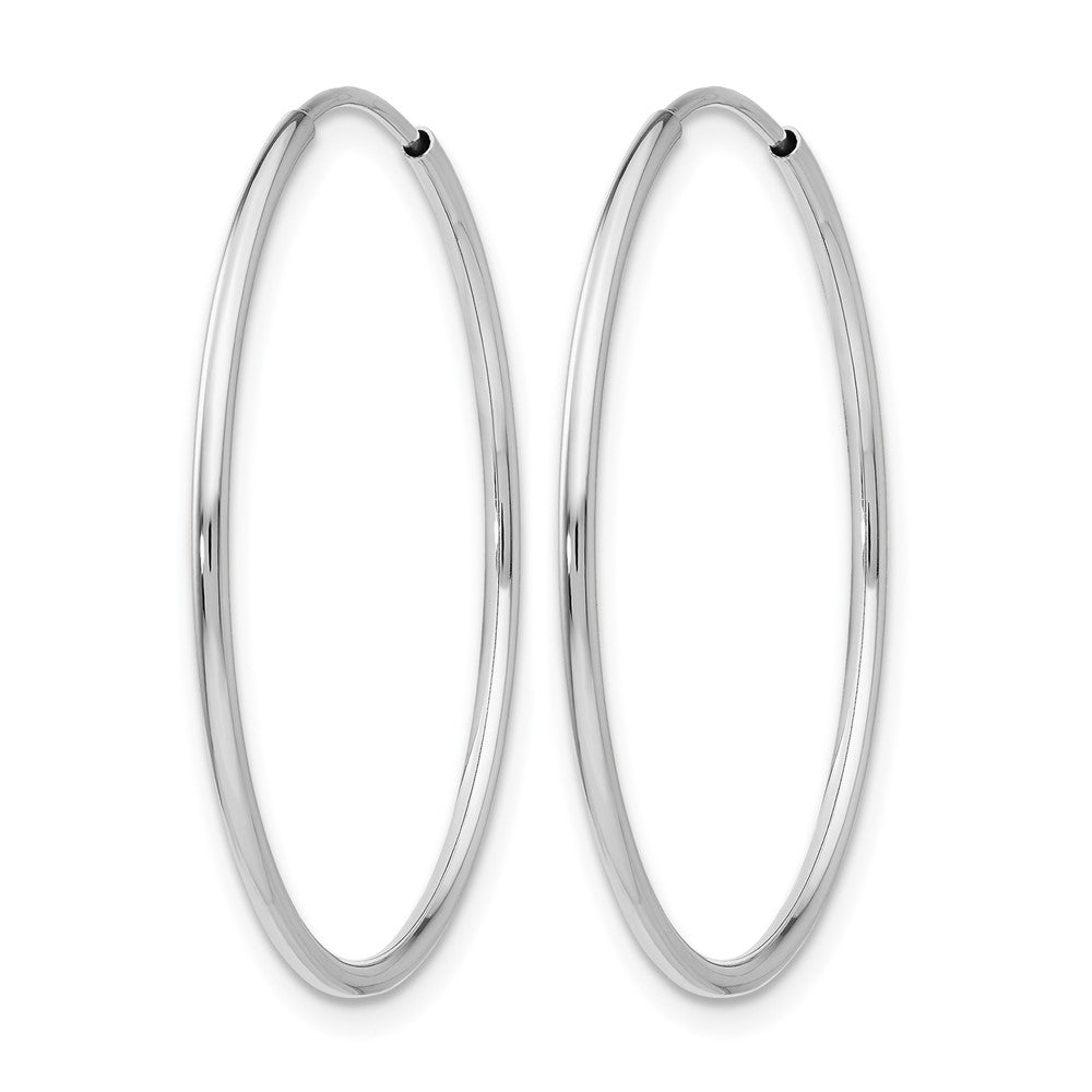14K Weißgold 1.00mm Poliert Endlos Röhre Creolen