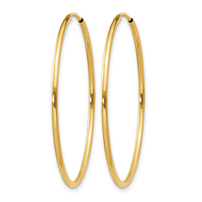 14K Gelbgold 1.00mm Endlos Creole Ohrring