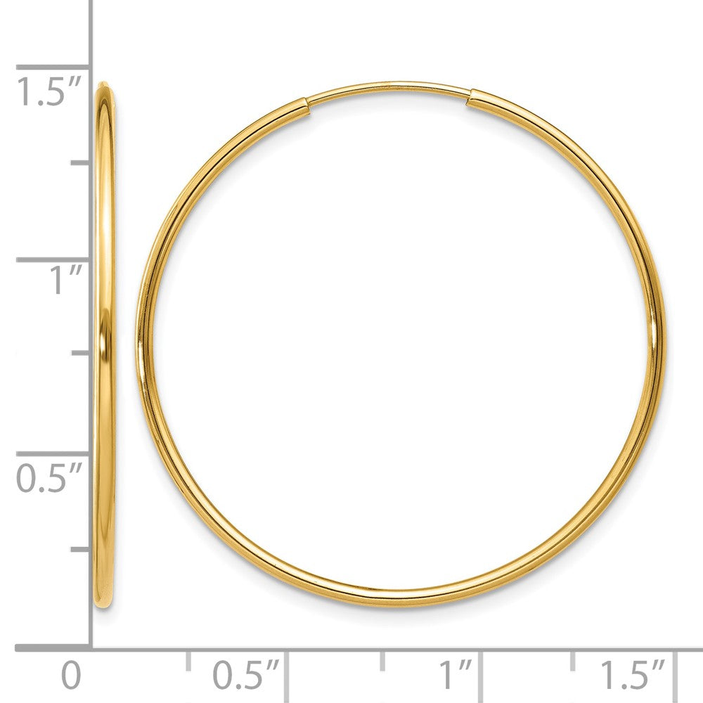 14K Gelbgold 1.00mm Endlos Creole Ohrring