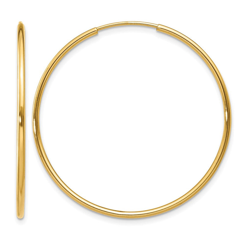 14K Gelbgold 1.00mm Endlos Creole Ohrring