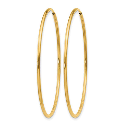 14K Gelbgold 1.00mm Endlos Creole Ohrring