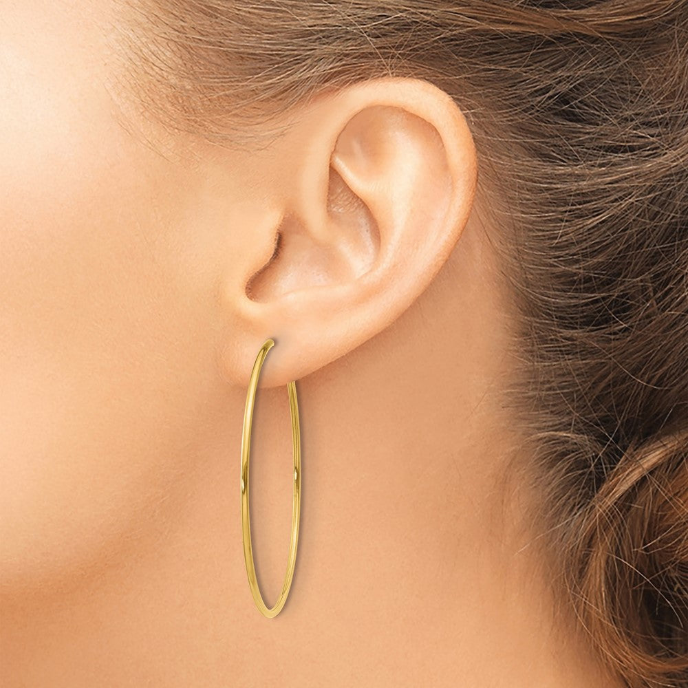 14K Gelbgold 1.00mm Endlos Creole Ohrring
