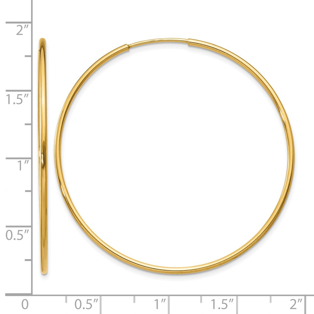 14K Gelbgold 1.00mm Endlos Creole Ohrring