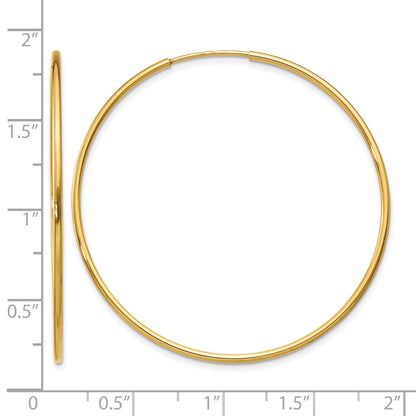 14K Gelbgold 1.00mm Endlos Creole Ohrring