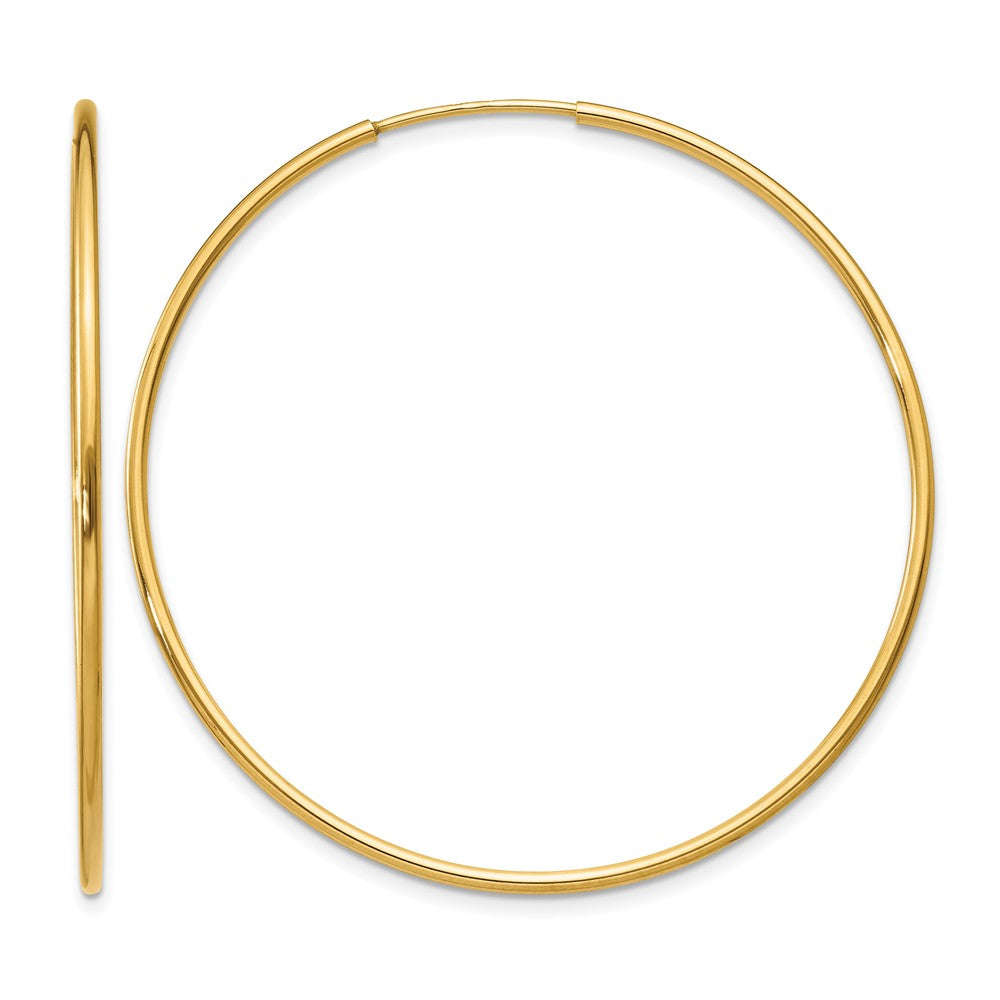14K Gelbgold 1.00mm Endlos Creole Ohrring