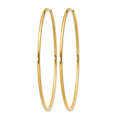 14K Gelbgold 1.00mm Endlos Creole Ohrring