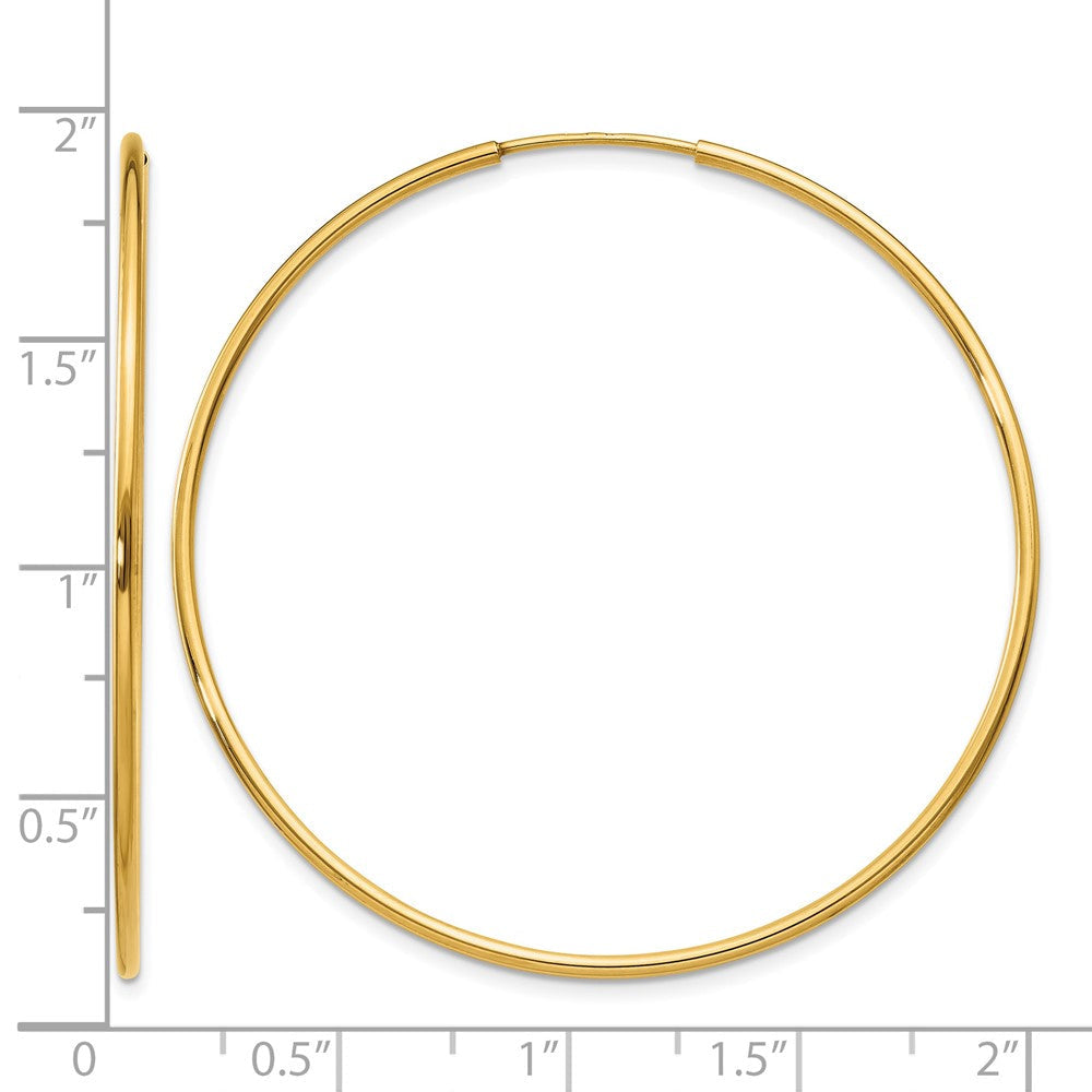 14K Gelbgold 1.00mm Endlos Creole Ohrring