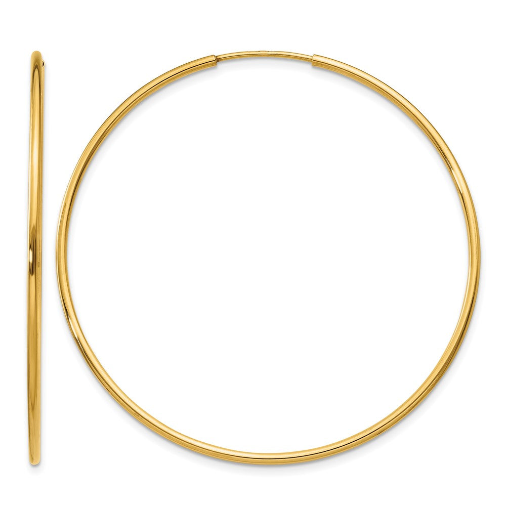 14K Gelbgold 1.00mm Endlos Creole Ohrring