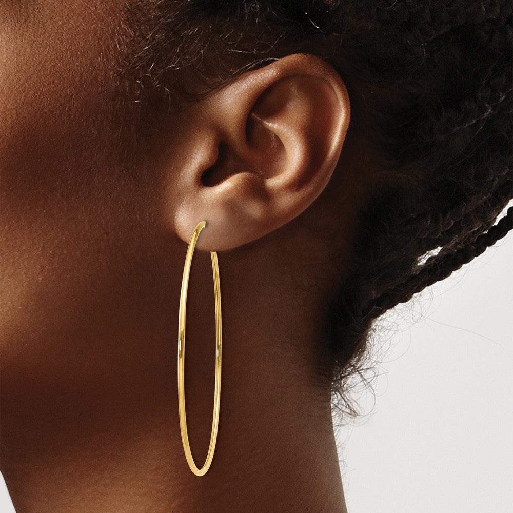 14K Gelbgold 1.00mm Endlos Creole Ohrring
