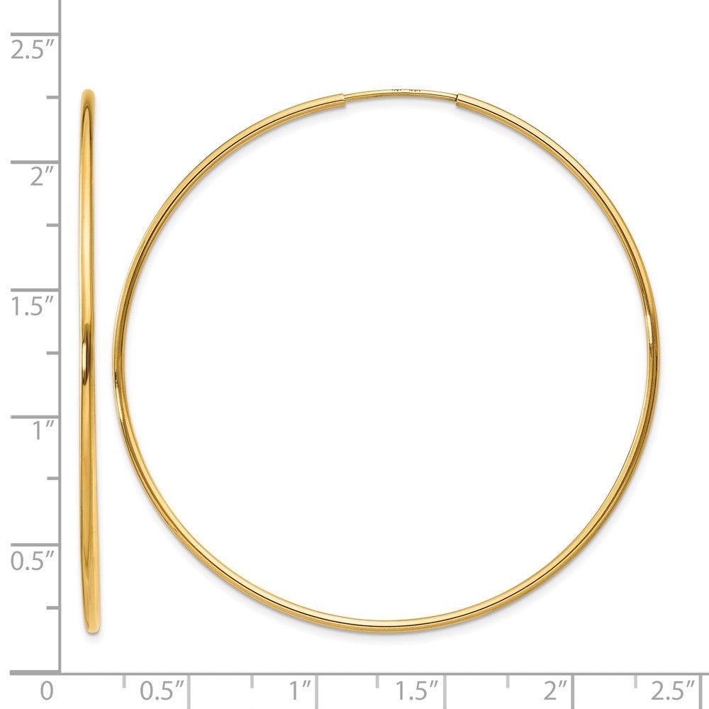 14K Gelbgold 1.00mm Endlos Creole Ohrring