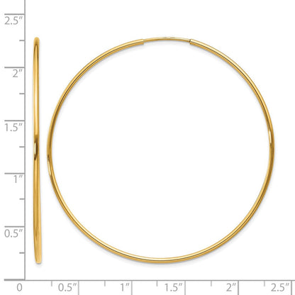 14K Gelbgold 1.00mm Endlos Creole Ohrring
