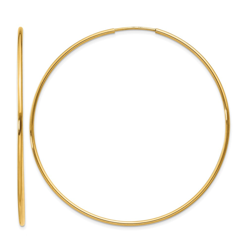 14K Gelbgold 1.00mm Endlos Creole Ohrring