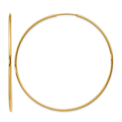 14K Gelbgold 1.00mm Endlos Creole Ohrring