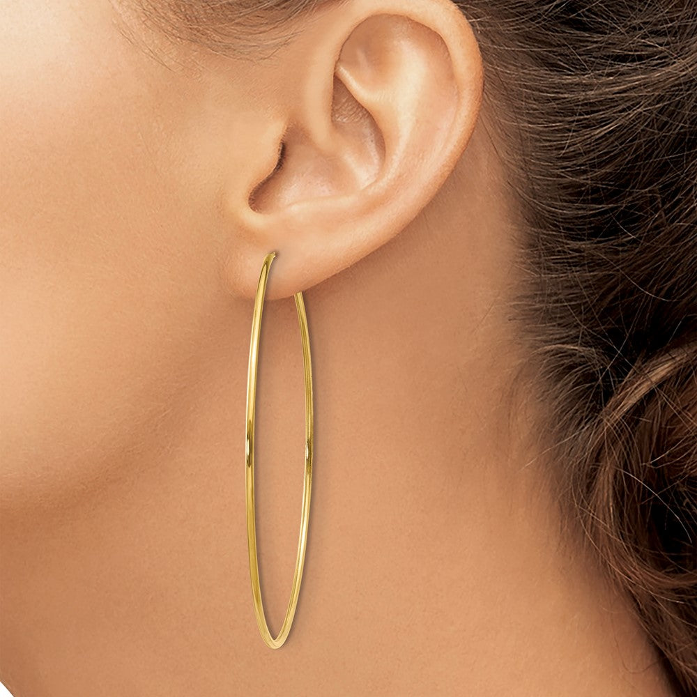 14K Gelbgold 1.00mm Endlos Creole Ohrring