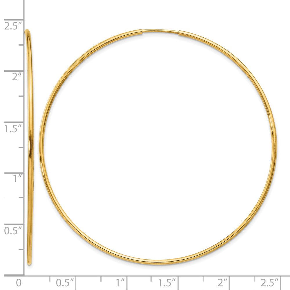 14K Gelbgold 1.00mm Endlos Creole Ohrring