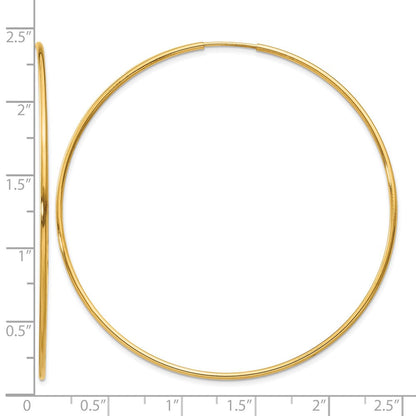 14K Gelbgold 1.00mm Endlos Creole Ohrring