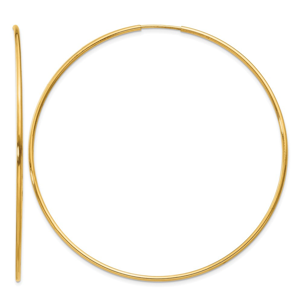 14K Gelbgold 1.00mm Endlos Creole Ohrring