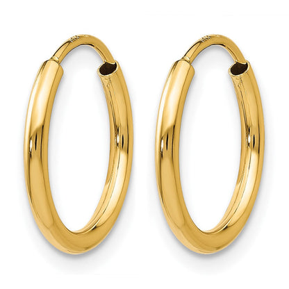 14K Gelbgold 1.2mm Poliert Rund Endlos Creolen