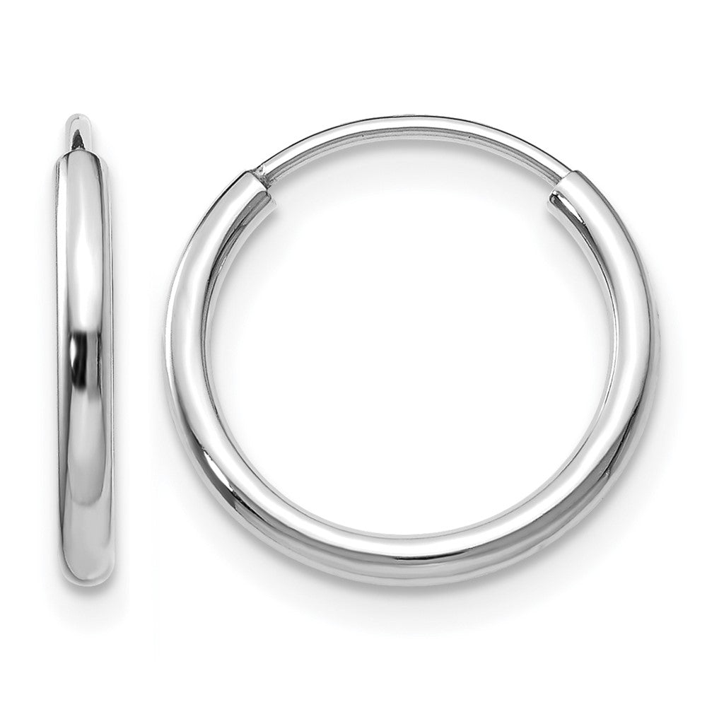 14K Weißgold 1.2mm Poliert Endlos Creolen