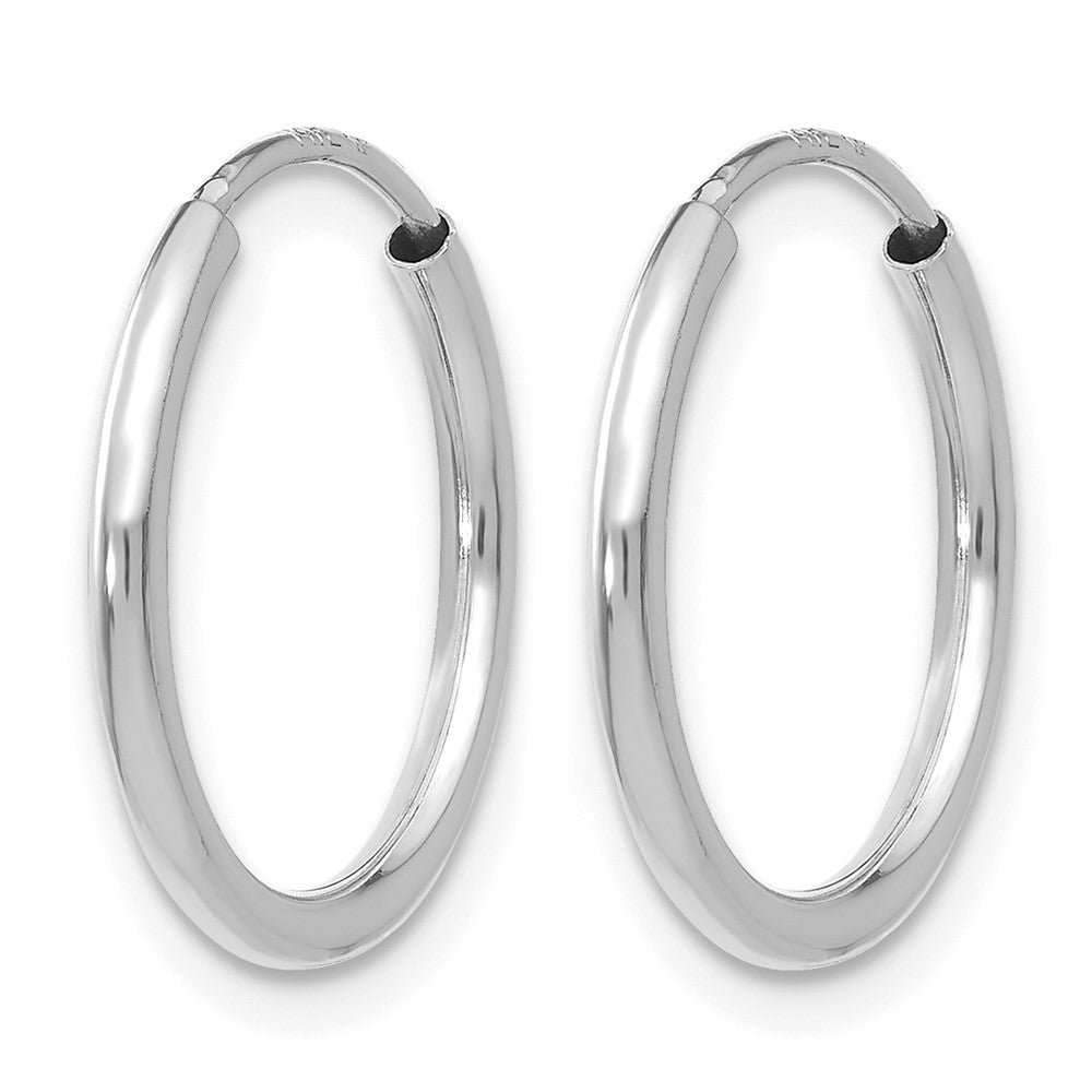 14K Weißgold 1.2mm Poliert Endlos Creolen