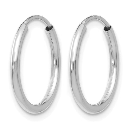 14K Weißgold 1.2mm Poliert Endlos Creolen