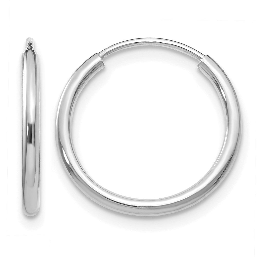 14K Weißgold 1.2mm Poliert Endlos Creolen