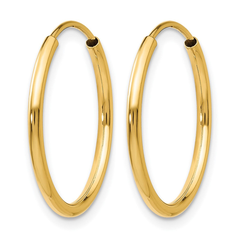 14K Gelbgold 1.2mm Poliert Rund Endlos Creolen