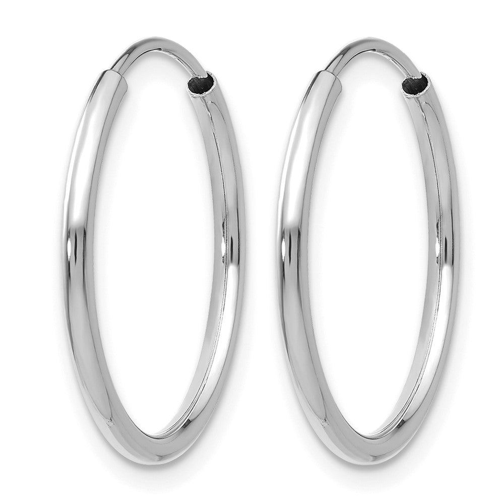 14K Weißgold 1.2mm Poliert Endlos Creolen