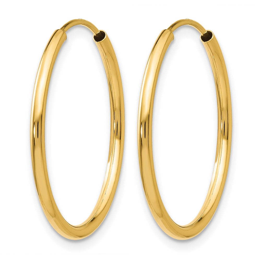14K Gelbgold 1.2mm Poliert Rund Endlos Creolen