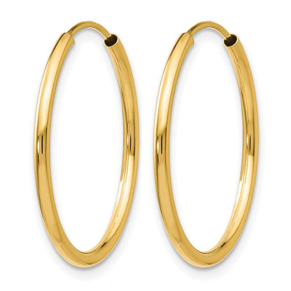 14K Gelbgold 1.2mm Poliert Rund Endlos Creolen