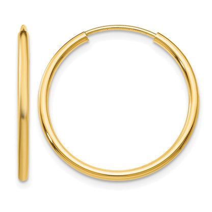 14K Gelbgold 1.2mm Poliert Rund Endlos Creolen