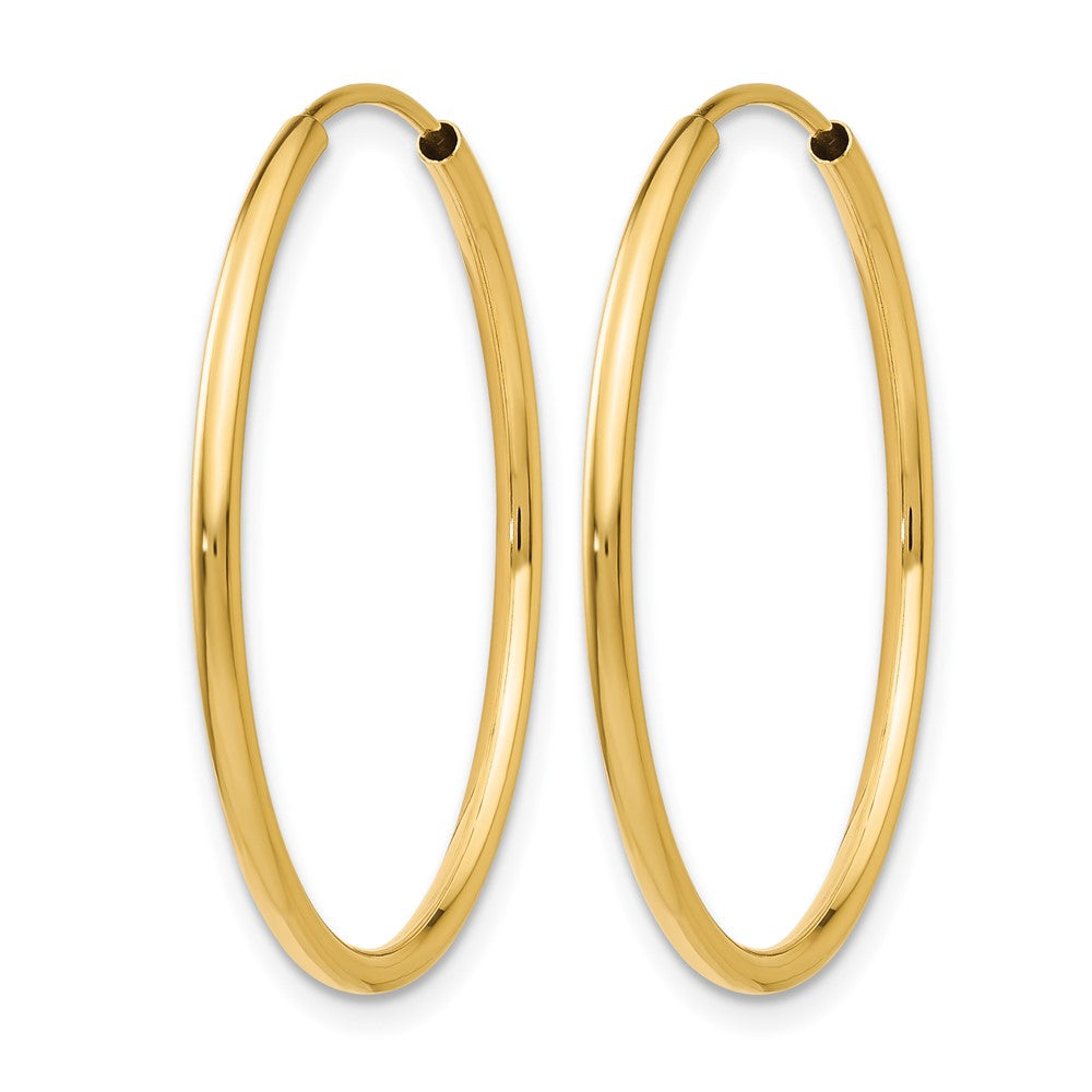 14K Gelbgold 1.2mm Poliert Rund Endlos Creolen
