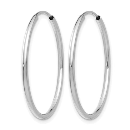 14K Weißgold 1.2mm Poliert Endlos Creolen