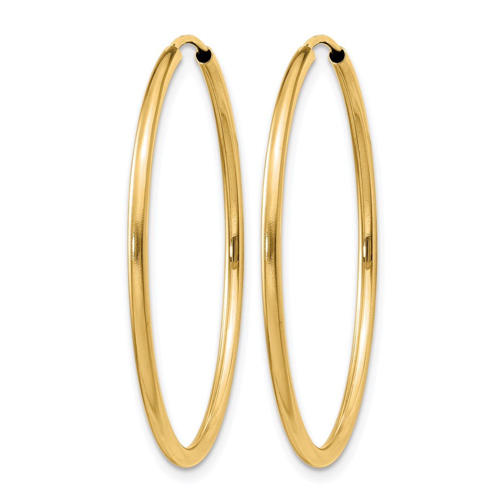 14K Gelbgold 1.2mm Poliert Rund Endlos Creolen