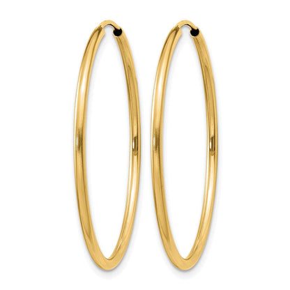 14K Gelbgold 1.2mm Poliert Rund Endlos Creolen