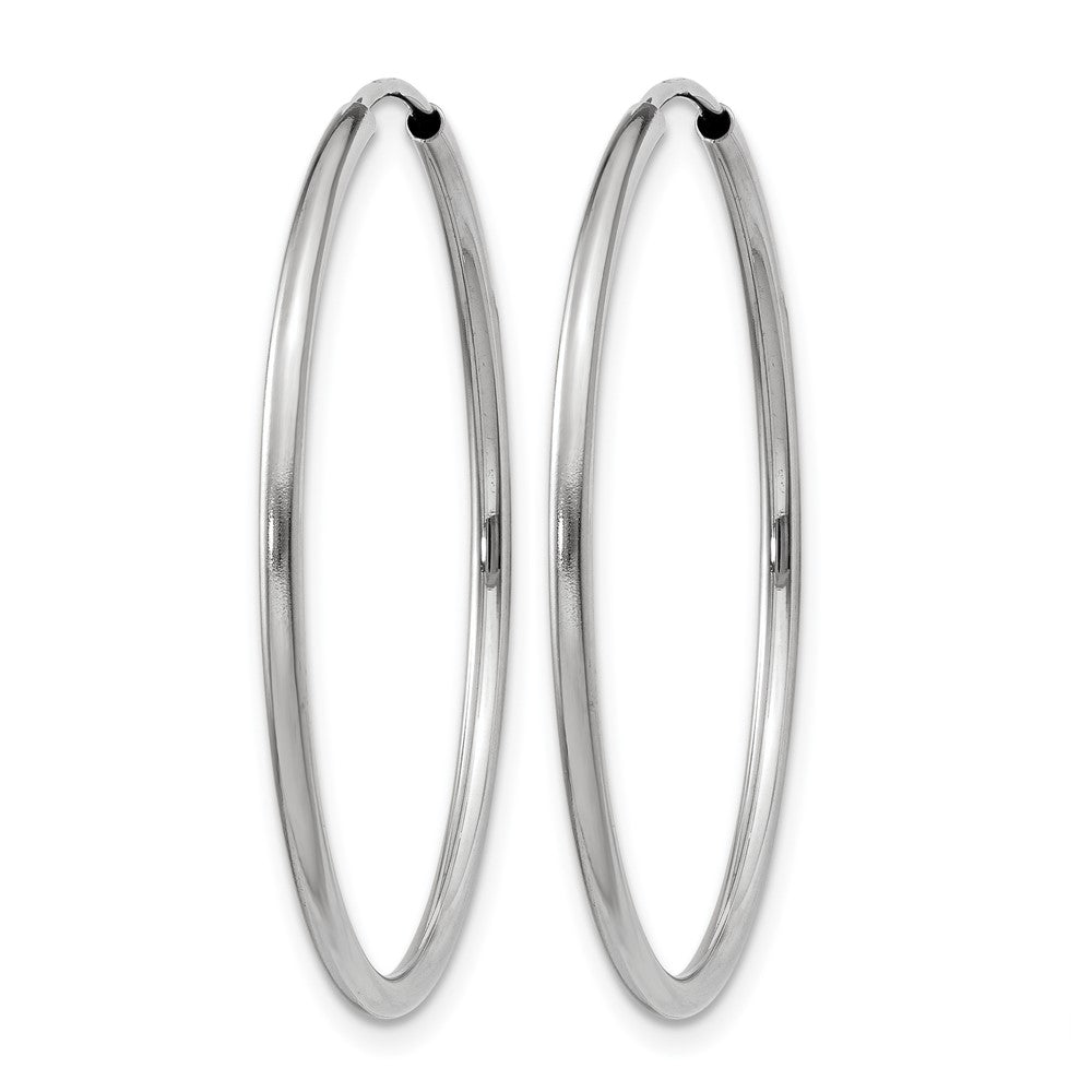 14K Weißgold 1.2mm Poliert Endlos Creolen