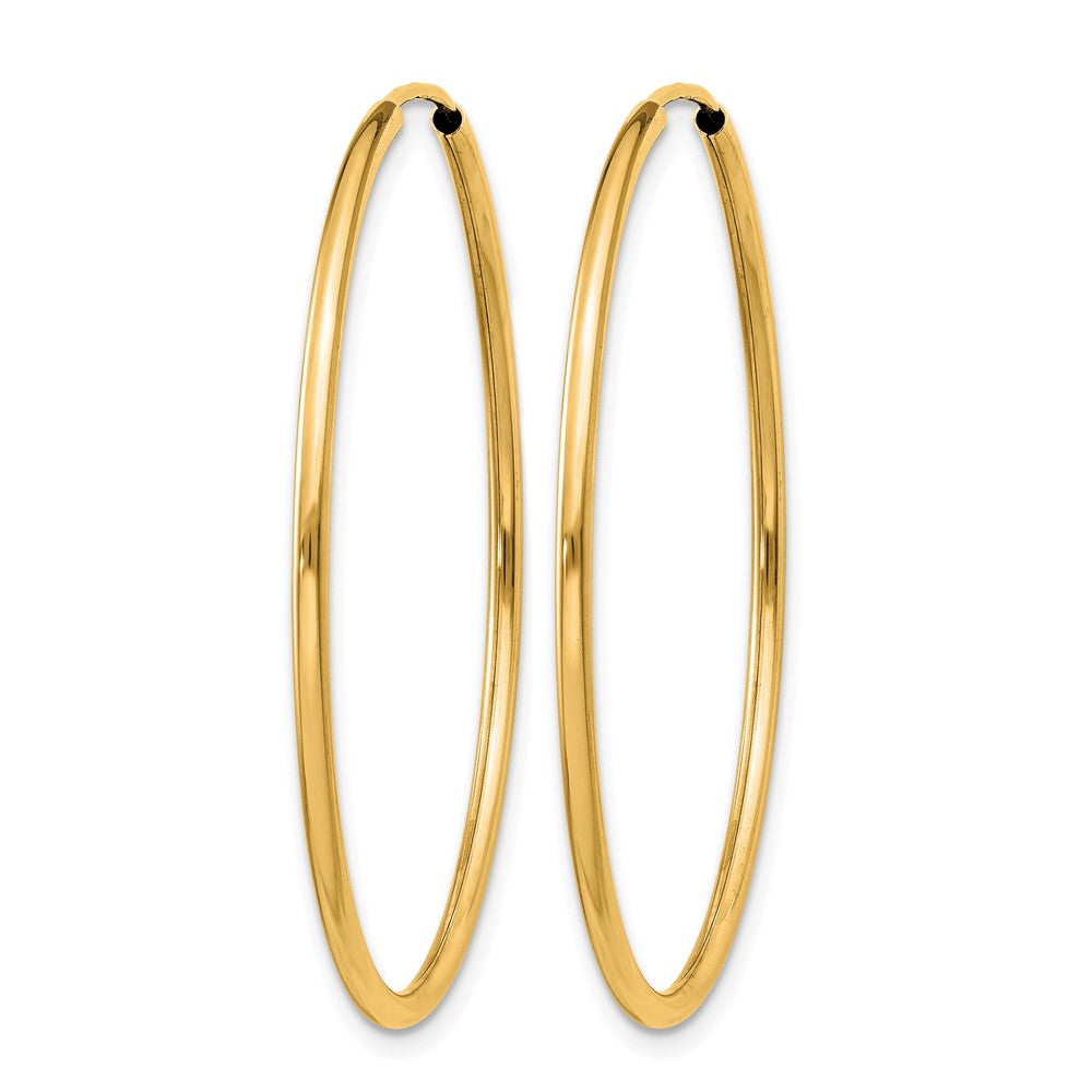 14K Gelbgold 1.2mm Poliert Rund Endlos Creolen