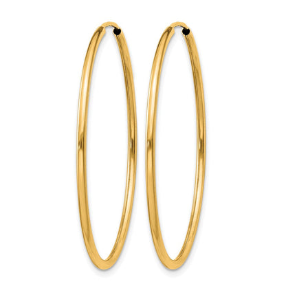 14K Gelbgold 1.2mm Poliert Rund Endlos Creolen