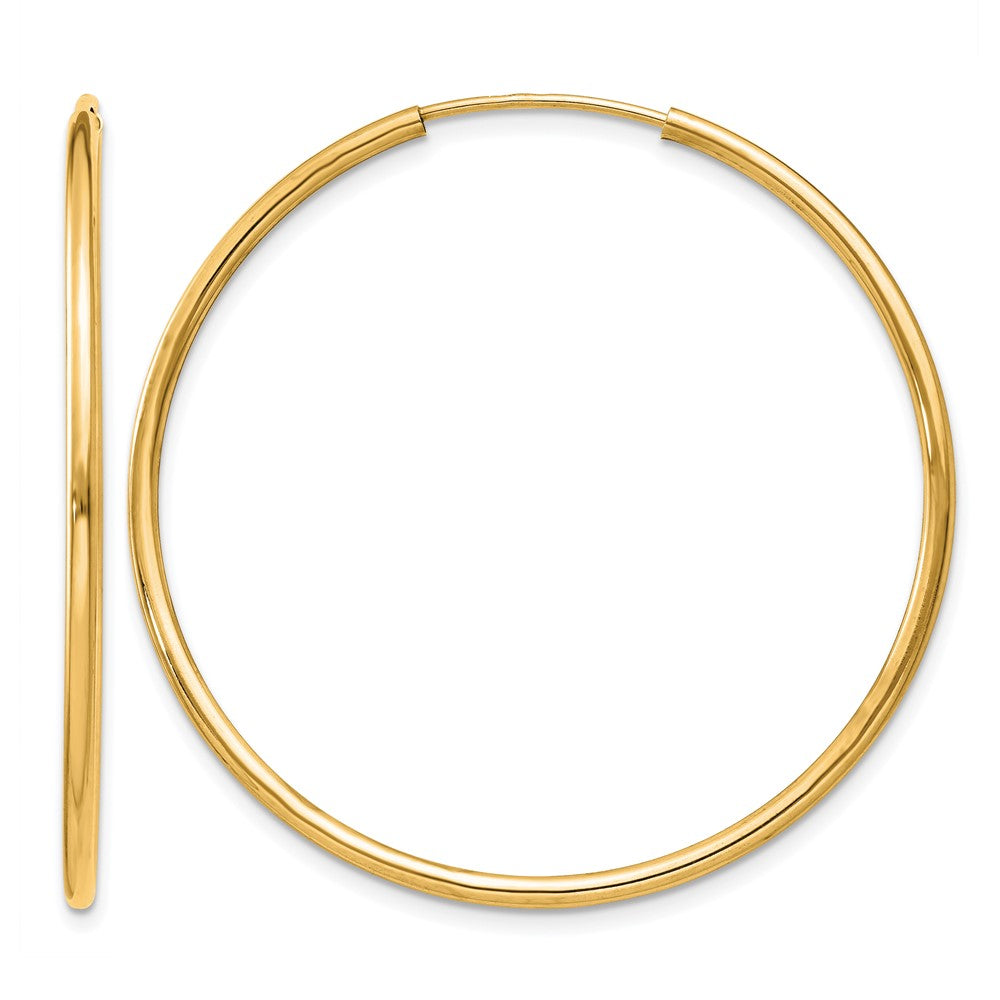 14K Gelbgold 1.2mm Poliert Rund Endlos Creolen